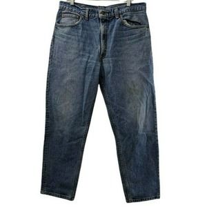 Levis 550 Red Tab Denim Blue Jeans Distressed Worn Workwear 38x30 USA Made 3